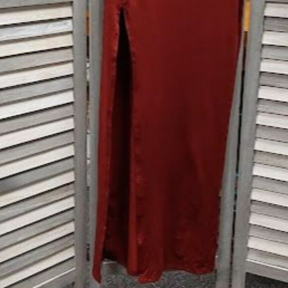 One Shoulder Long Sleeve Split Thigh Cocktail Party Maxi Dress | Small - Picture 7 of 11